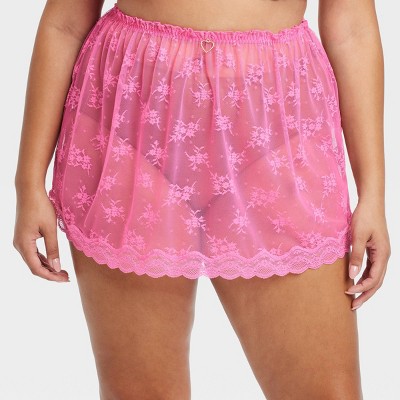 Women's Lace Lingerie Skirt - Colsie™ Cerise Pink XXL