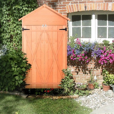 Solid Wood Patio Tool Sheds Outdoor Storage Shed with Lockable Doors - The Pop Home