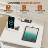 Skyzoo Nightstand with Charging Station, USB Ports & Outlets, Bedside Table with Anti-Tip, for Small Space Bedroom, White & Walnut - 3 of 4