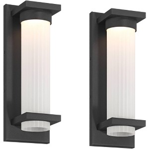 Possini Euro Design Possini Euro Kathleen 14" High Sand Black LED Wall Sconce Set of 2 - 1 of 4