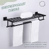 Mixxidea 28-Inch Towel Shelf with Holder Bundle with Square Single Towel Hook 2PCS, Toilet Paper Holder (Matte Black) - 2 of 3