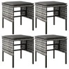 vidaXL Patio Footstools with Cushions 4 pcs Gray Poly Rattan - 2 of 4