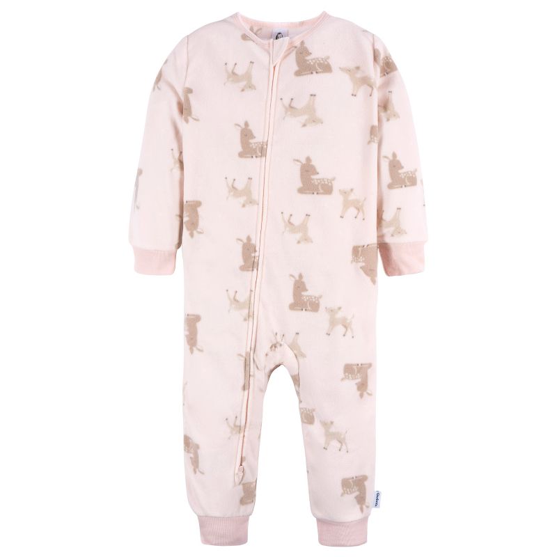 Gerber Baby Girls' Footless Fleece Pajamas, 3-Pack, 4 of 8