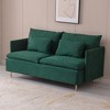 Modern Upholstered Loveseat Sofa,Emerald Cotton Linen---63.8",Modern Appearance Design - image 2 of 4