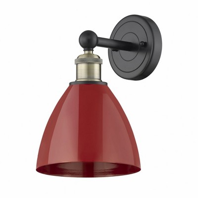 Plymouth Dome - 1 Light Wall Sconce In Industrial Style-12 Inches Tall and 7.5 Inches Wide