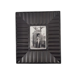 VIP Metal 12 in. Black Stamped Grooved Lines Photo Frame 5x7 - 1 of 1