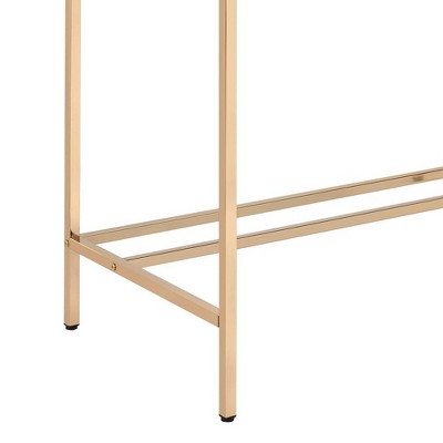 Navy Blue & Gold 45" Wood Writing Desk with USB & Drawer