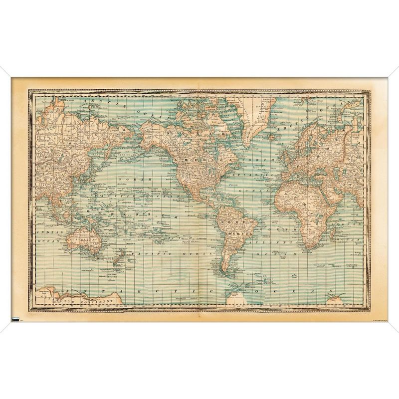 Trends International Map - Rustic Framed Wall Poster Prints, 1 of 7