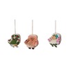 Storied Home Handmade Wool Felt Sofa Chair Ornament with Applique and Hand-Embroidery, Multicolor, Set of 3 - 3 of 3
