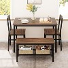 Dining Table Set for 4, Kitchen Table Set with 2 Chairs and Bench, Dining Room Table Sets for Small Space - 2 of 4