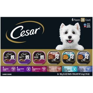 Cesar Classic Loaf in Sauce Beef, Chicken and Steak Flavor Variety Pack Small Breed Wet Dog Food - 3.5oz/36ct - 1 of 4