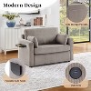 Convertible Chaise Lounge Twin Size Sofa Bed Sleeper Sofa Loveseat with Foldable Mattress, Foldable Side Table, Storage Pocket & USB Ports-ModernLuxe - 4 of 4