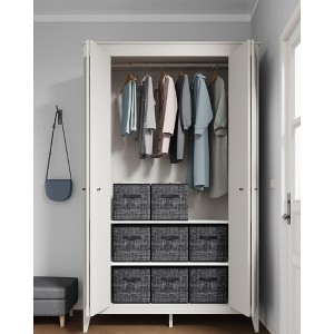 SONGMICS Storage Cubes, 13-Inch Non-Woven Fabric Bins with Double Handles, Set of 8, Closet Organizers for Shelves, Foldable, for Clothes - 1 of 4