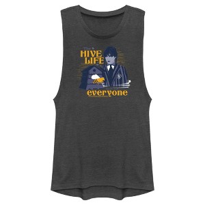 Juniors Womens Wednesday The Hive Life Everyone Festival Muscle Tee - 1 of 4