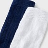 Girls' 2pk Knee High Socks - Cat & Jack™ Navy Blue/White - 3 of 3