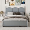 Queen Size Platform Bed With with 2 Big Drawers and Twin XL Size Trundle-ModernLuxe - 2 of 4