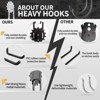 phiestina Garage Hooks, 8-Piece Heavy Duty Utility Steel Hooks for Power Tools, Garden Tools, Black & White - 3 of 4