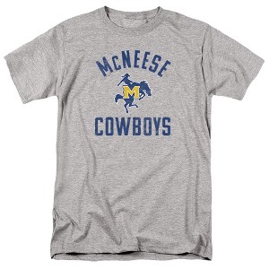 McNeese State University Official Cowboys Logo Adult T Shirt, Athletic Heather - 1 of 4