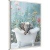 Amanti Art Blue Blossom Elephant Bath by Niky Rahner Framed Canvas Wall Art - 2 of 4