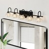 GreenEver 29'' Retro 5-Light Bathroom Vanity Light - Black Finish, Crystal Glass Shades, Wall Mounted for Bathroom, Powder Room, Vanity Mirror - 2 of 4