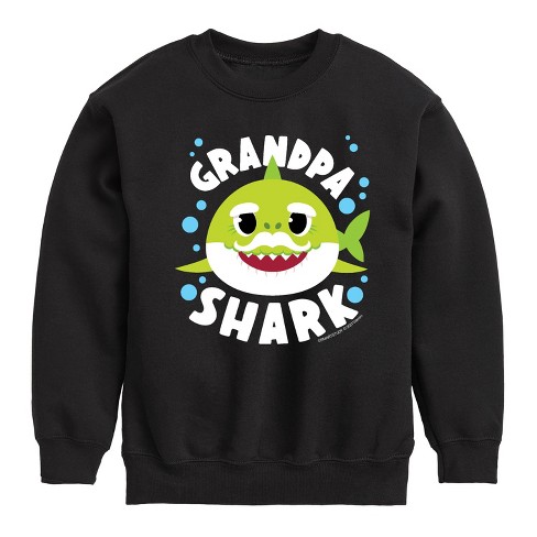 Boys Baby Shark Grandpa Shark Graphic Long Sleeve Fleece Sweatshirt Black Large Target