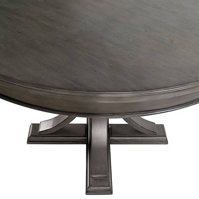 Helena Round Dark Gray Reclaimed Wood Dining Table