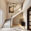 LNC Delphinium 2-Lights 31.5" Modern Luxury Integrated LED Tiered Crystal Chandelier,Gold and Black - 4 of 4