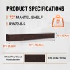 VEVOR Fireplace Mantel, 72" x 8" x 5", 50 lbs Weight Capacity, Natural Wood Mantel for Over Fireplace, Wall Mounted Floating Farmhouse Shelf, Brown - 4 of 4