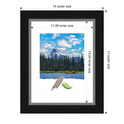 Eva Black and Silver Narrow 11x14 Wood Wall Frame