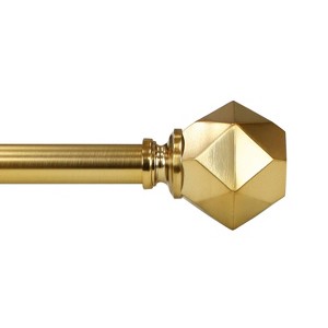 Lumi Home Furnishings 36"x66" Decorative Drapery Single Rod Set with Geometric finials Champagne - 1 of 4