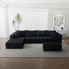 Velvet Modular Sectional Sofa with Oversized Chaise, Cloud Couch, Stain-Resistant, Machine-Washable, and Pet-Friendly Covers£¬4-Seat + 2 Ottoman - 4 of 4