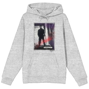 John Carpenter's Halloween Splatter Graphic Men's Athletic Heather Gray Hoodie - 1 of 2
