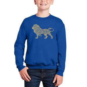 LA Pop Art Lion - Boy's Word Art Crewneck Sweatshirt - 1 of 3