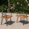 FIONECA Industrial Wood and Metal Dining Chair Set of 2, Rustic Farmhouse Style for Kitchen, Dining Room, or Patio - 3 of 4