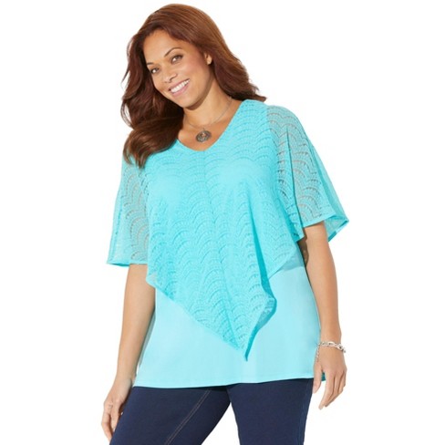 Catherines Women's Plus Size Crochet Duster Duet Top - image 1 of 4