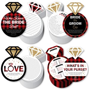 Big Dot of Happiness Flannel Fling Before The Ring - 4 Buffalo Plaid Bridal Shower Games - 10 Cards Each - Gamerific Bundle - 1 of 4