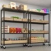 SEVOBAL Utility Storage Shelves Heavy Duty Steel Wire Rack with Lockable Wheels for Home and Commercial Spaces, Black, 55.9"*24.4"*6.88" - 2 of 4