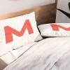 Deny Designs King April Lane Art Block Red Monogram M Microfiber Printed Pillow Sham - 2 of 3