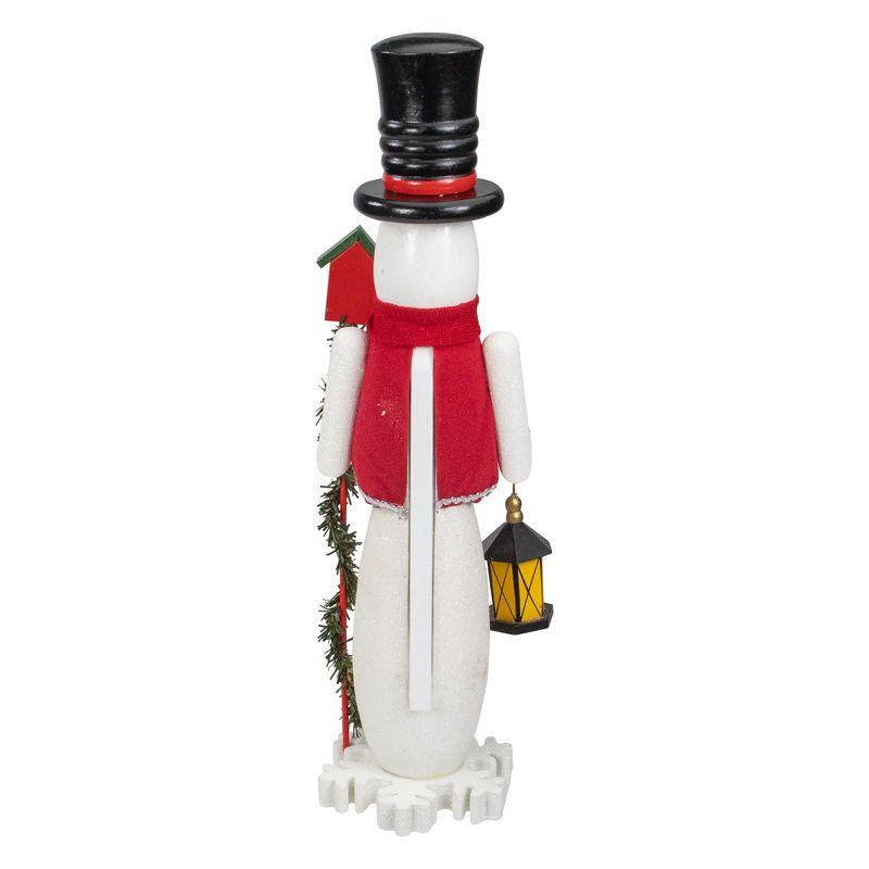 Northlight 18" White and Red Wooden Snowman Christmas Nutcracker, 5 of 6