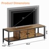 Sturdy Wooden Entertainment Center with 2 Closed & 2 Open Shelves, Adjustable Legs - 2 of 4