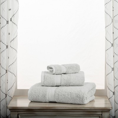 Superior Silver Egyptian Cotton 3-Piece Towel Set