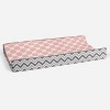 Bacati - Ikat Zigzag Coral Dots Muslin Changing Pad Cover - 3 of 4
