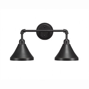 Toltec Lighting Vintage 2 - Light Vanity in  Dark Granite with 7'' Dark Granite Cone Metal Shade Shade - 1 of 1