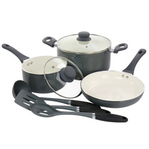 Oster Ridge Valley 8 Piece Aluminum Nonstick Cookware Set in Grey - 1 of 4