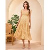 Coolmee Womens Maternity Dress Summer Sleeveless Smocked Square Neck Ruffle Casual Boho Midi Dress Baby Shower Photoshoot - 2 of 4