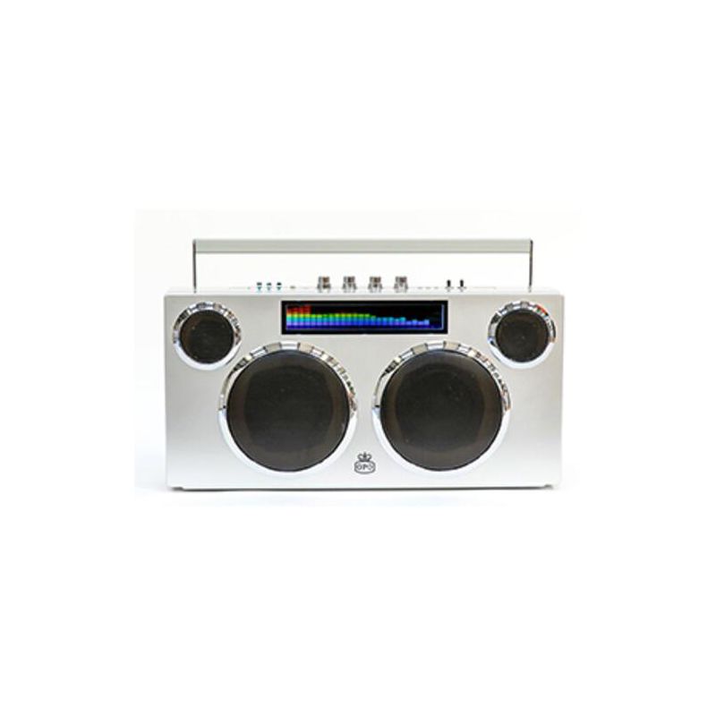 GPO Retro GPOMANSL Manhattan Boombox Stereo Bluetooth Speaker - Silver, 1 of 7