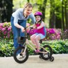 Costway 12"/14"/16"/18" Kid’s Bike with Training Wheels Adjustable Handlebar & Seat Handbrake Pink - 4 of 4