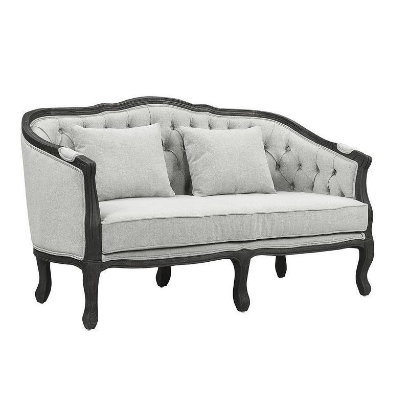 64&#34; Samael Sofa Gray Linen and Dark Brown Finish - Acme Furniture, 5 of 7