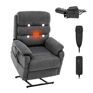 VEVOR Power Lift Recliner Chair, Lift Chair with Heat and Massage for Elderly, Dual Motor Recliner Chair with 2 Anti-Fall Ropes, (Medium, Dark Gray) - 1 of 4