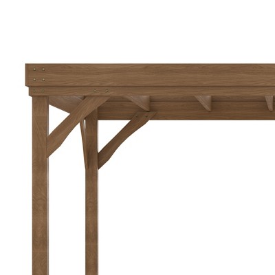 Outsunny 10' x 12' Brown Fir Wood Pergola Gazebo
